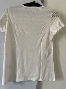 White Lace Detail T-Shirt