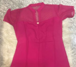 Pink Lace Detail Top