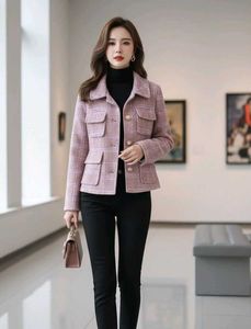 Elegant Plaid Tweed Jacket