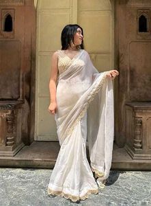 Elegant White Saree