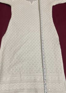 Elegant White Sequin Kurta