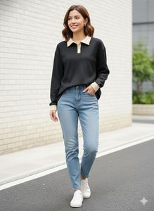 Stylish Black Long Sleeve Top