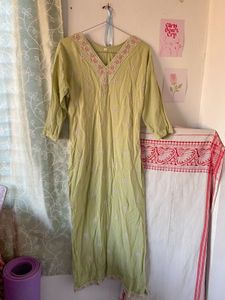 SALE:- Elegant Green Embroidered Kurta