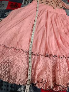Baby Pink Designer Net Chudidhar