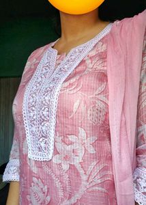 Pink Floral Kurta Set