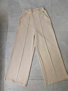 Beige Wide Leg Pants