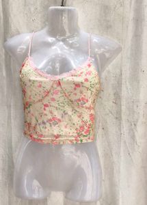 23V. Sheer floral Y2K top