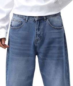 blue straight fit jeans - 34 size