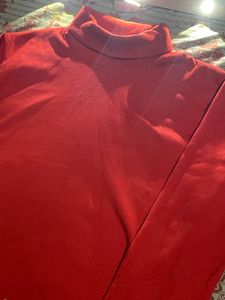 Red Turtleneck Sweatshirt