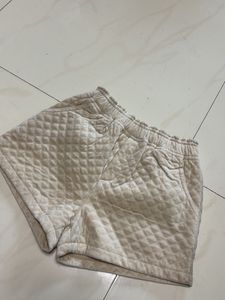 Beige Quilted Women's Shorts