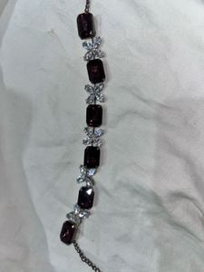 Gemstone gothic dark red Necklace