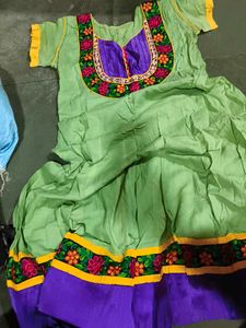 Embroidered Kurta with Purple Accents