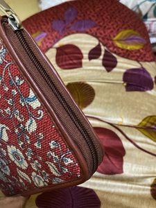 Zouk Red Floral Clutch Wallet