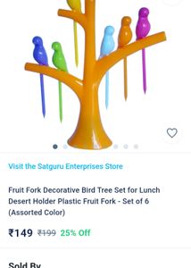 Fruit Fork Decorative Bird Tree Set for Lunch Dese