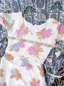 Leaf Print Summer Dress