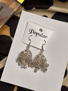 Elegant Silver Jhumka Earrings