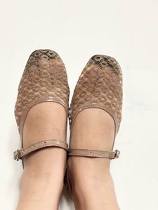 Sparkly Ballet Flats with Buckle Strap