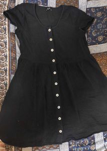 Black Button-Up Mini Dress