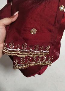 Maroon Embroidered Blouse