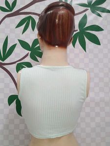 (200)Mint Green Crop Tank Top