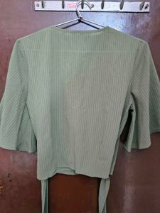 Olive Green Wrap Style Top