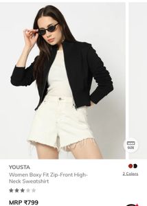 Stylish Black Zip-Front Sweatshirt