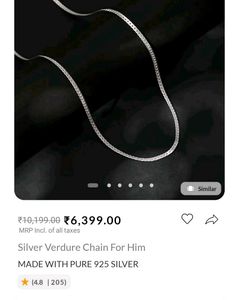 Men's Pure 925 Silver Chain