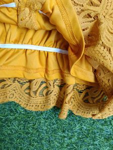 Stylish Yellow Lace Top used once only