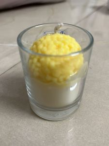 Glass Candle with Yellow Top