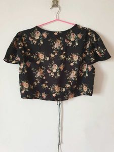 Midnight Garden lace up blouse