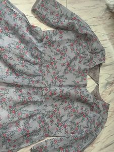 Floral Print Sheer Kurti