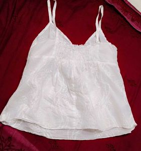 Chic White Eyelet Cami Top