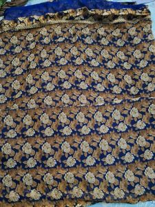 Elegant Navy Floral Saree