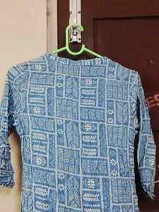 Boho Print Blue Kurta Top for women