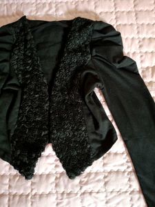 Black Embellished Cropped Jacket