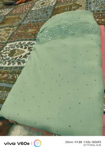 Elegant Pastel Sequin Saree
