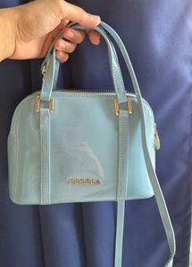 Esbeda Stylish Light Blue Patent Handbag