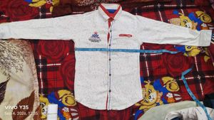 boys/kids White Printed Full Sleeve Shirt