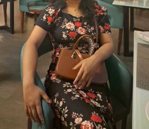 Floral Print Square Neck Dress
