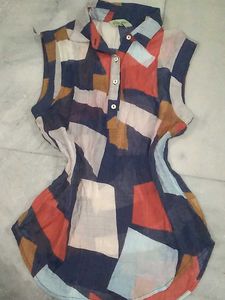 Geometric Print Sleeveless Top