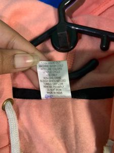 Peach Cropped Zip-Up Hoodie