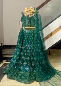 Emerald Green Embellished Lehenga Choli