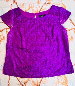 Sparkling Purplish Pink Sequin Top