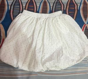 White polka dot skirt