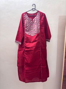 Elegant Maroon Printed Kurta Set with Dupatta