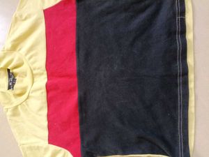 Color Block Mock Neck T-Shirt