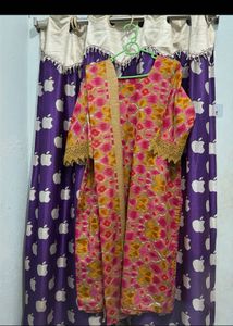 Vibrant Floral Print Kurta Set with Dupatta