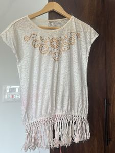 White Embellished Top