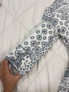 Patterned Mini Shirt Dress