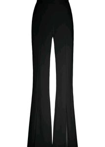 Ribbed Split Hem Bootcut Pants